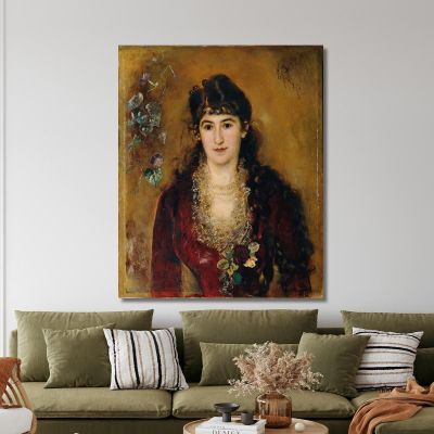 Lady In A Red Dress Anton Romako arm12 canvas print 