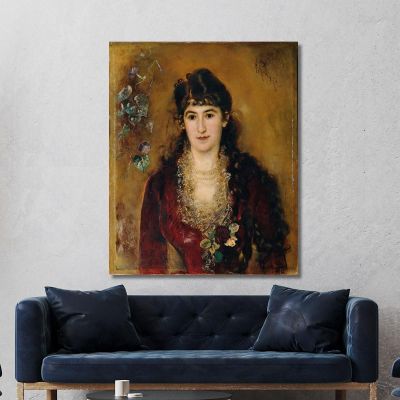 Lady In A Red Dress Anton Romako arm12 canvas print 