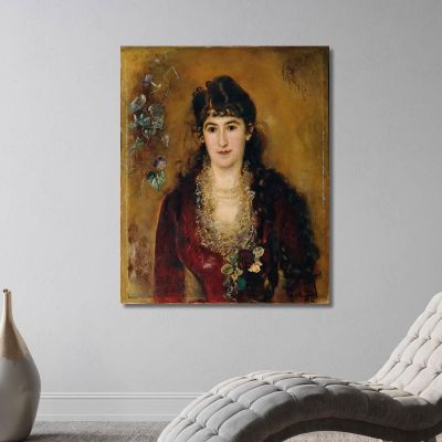 Lady In A Red Dress Anton Romako arm12 canvas print 