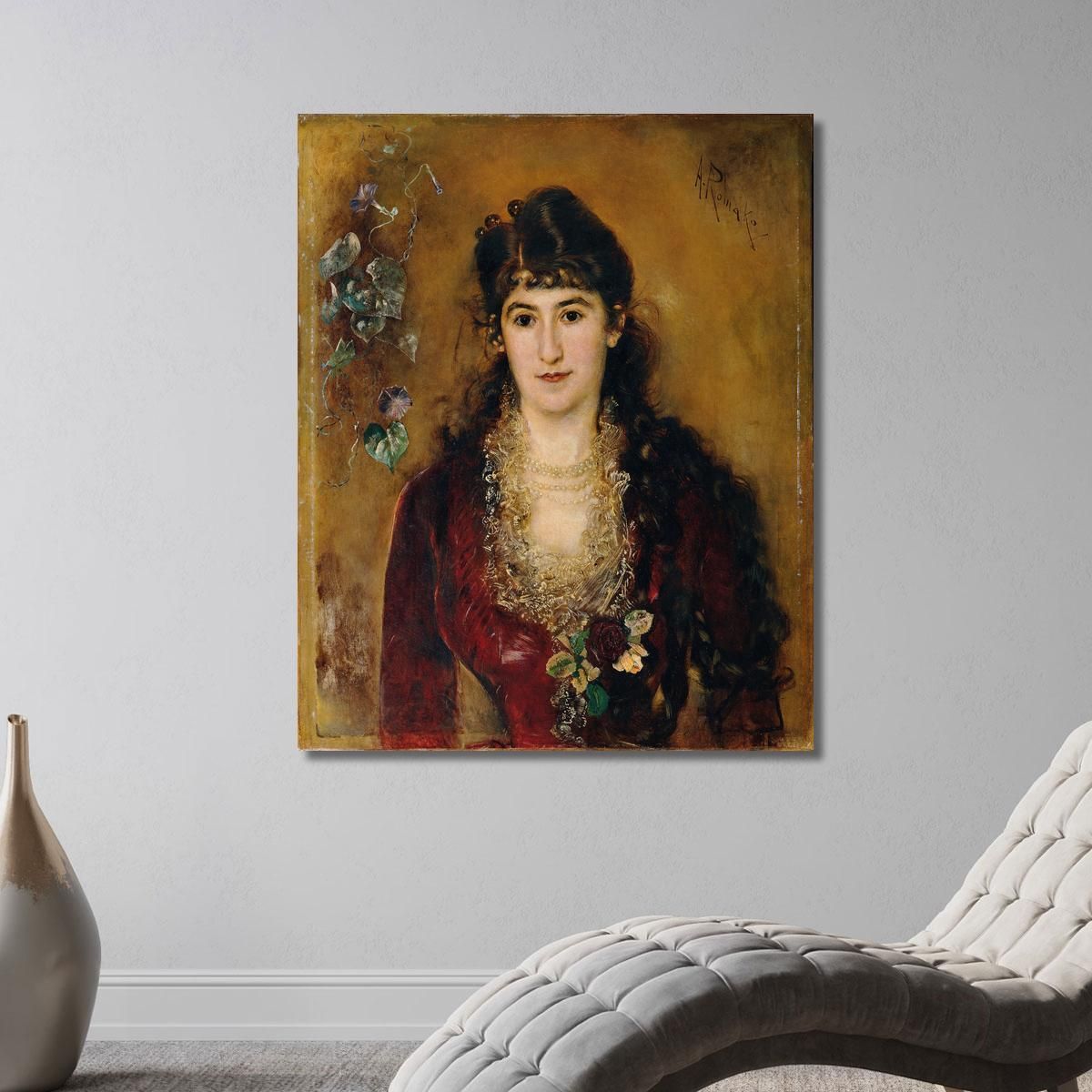 Lady In A Red Dress Anton Romako arm12 canvas print 