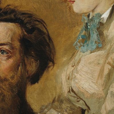 The Sculptor Reinhold Begas With His Wife Margarethe Anton Romako arm16 canvas print