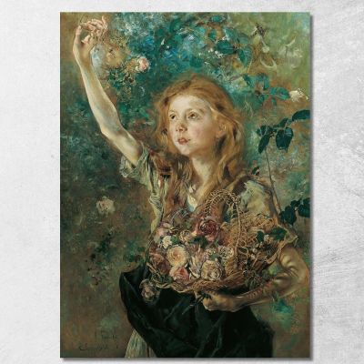 The Rose Picker Anton Romako arm23 canvas print 