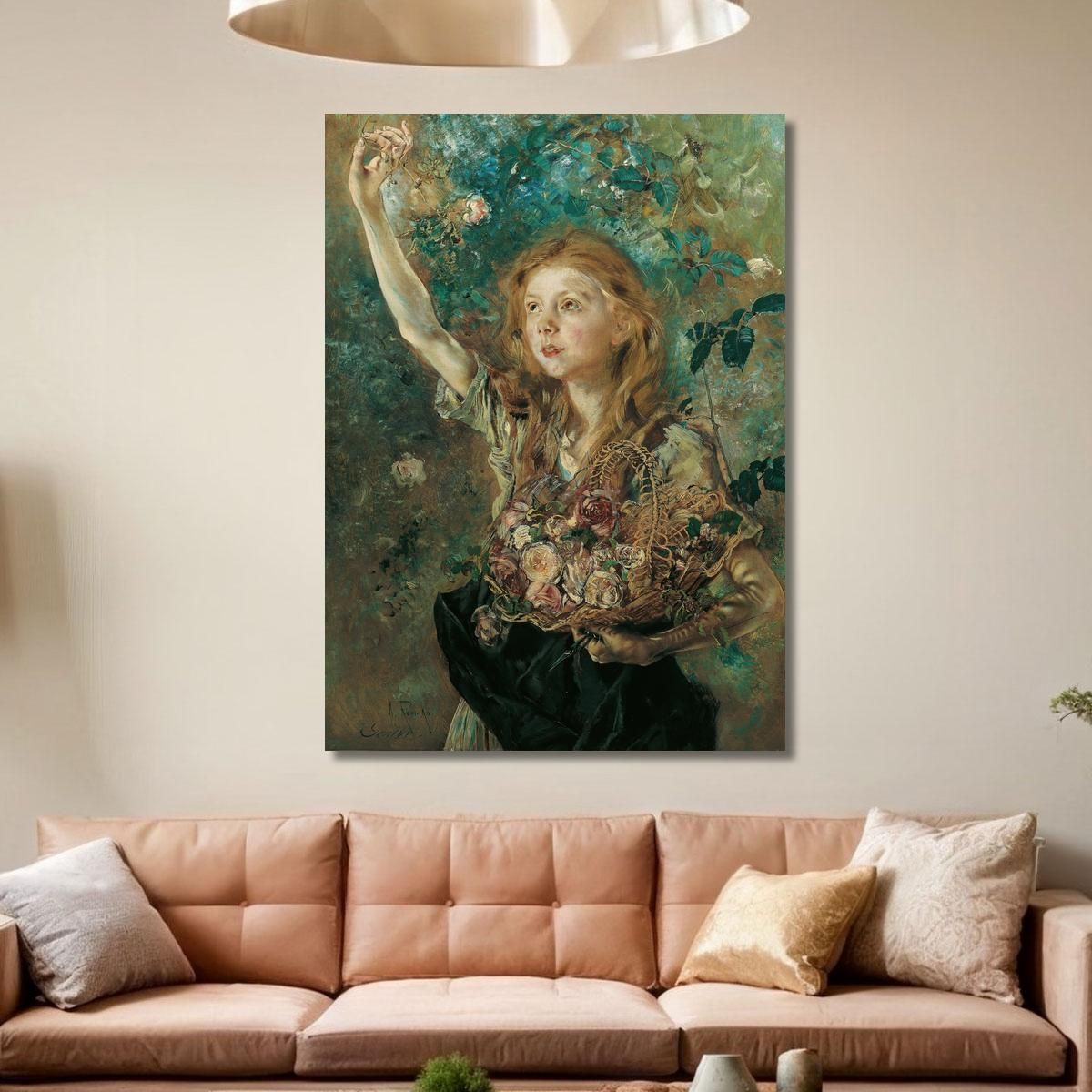 The Rose Picker Anton Romako arm23 canvas print 