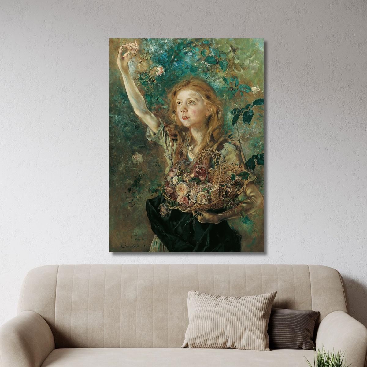 The Rose Picker Anton Romako arm23 canvas print 