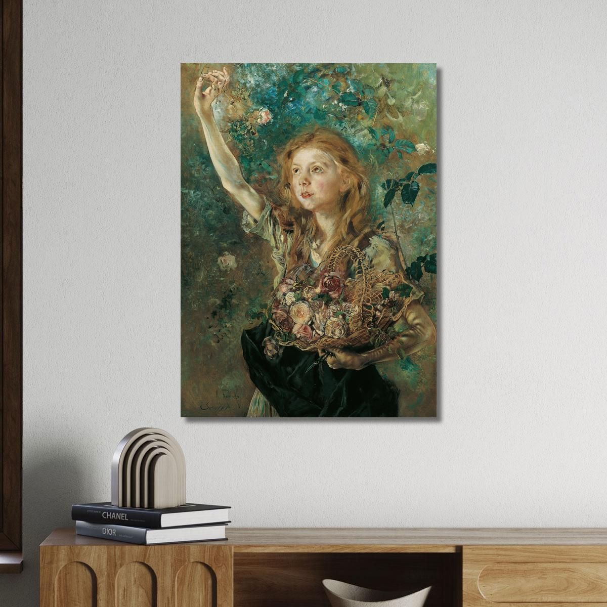 The Rose Picker Anton Romako arm23 canvas print 