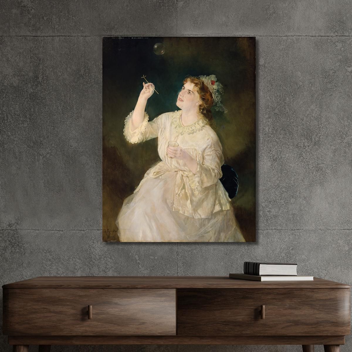 The Soap Blower Anton Romako arm24 canvas print 