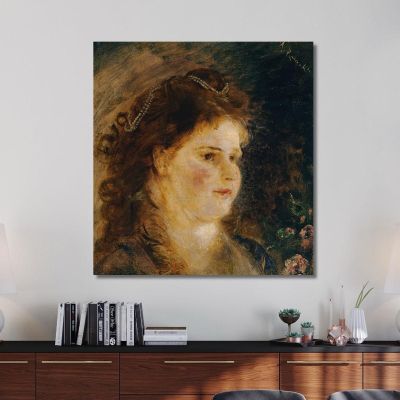 Girl With Pearl Necklace In Hair Anton Romako arm40 canvas print 