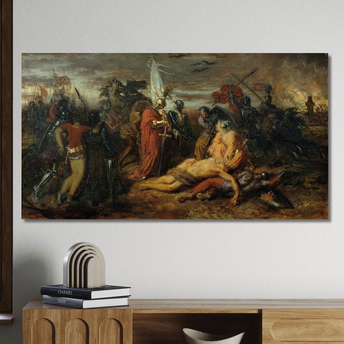 Rudolf Of Habsburg At The Body Of Přemysl Ottokar King Of Bohemia Anton Romako arm49 canvas print 