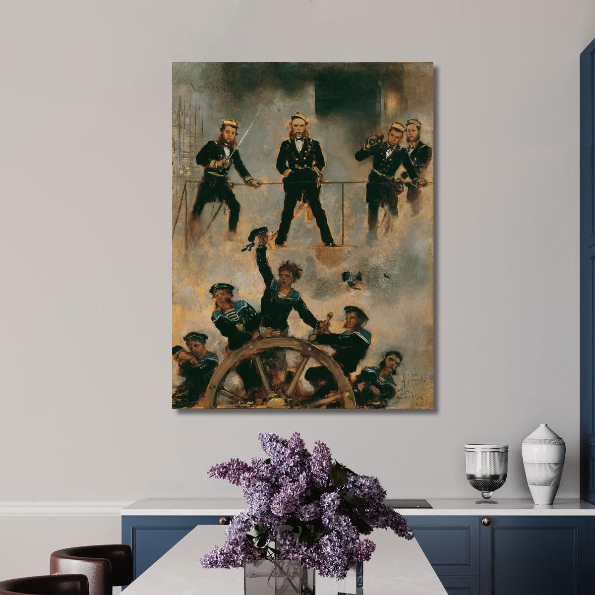 Tegetthoff In The Naval Battle Of Lissa Ii Anton Romako arm55 canvas print 