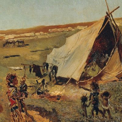 Gypsy Camp In The Puszta Anton Romako arm61 canvas print