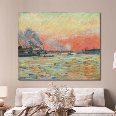 Confluence Of The Seine And The Marne At Ivry Armand Guillaumin agl12 canvas print 