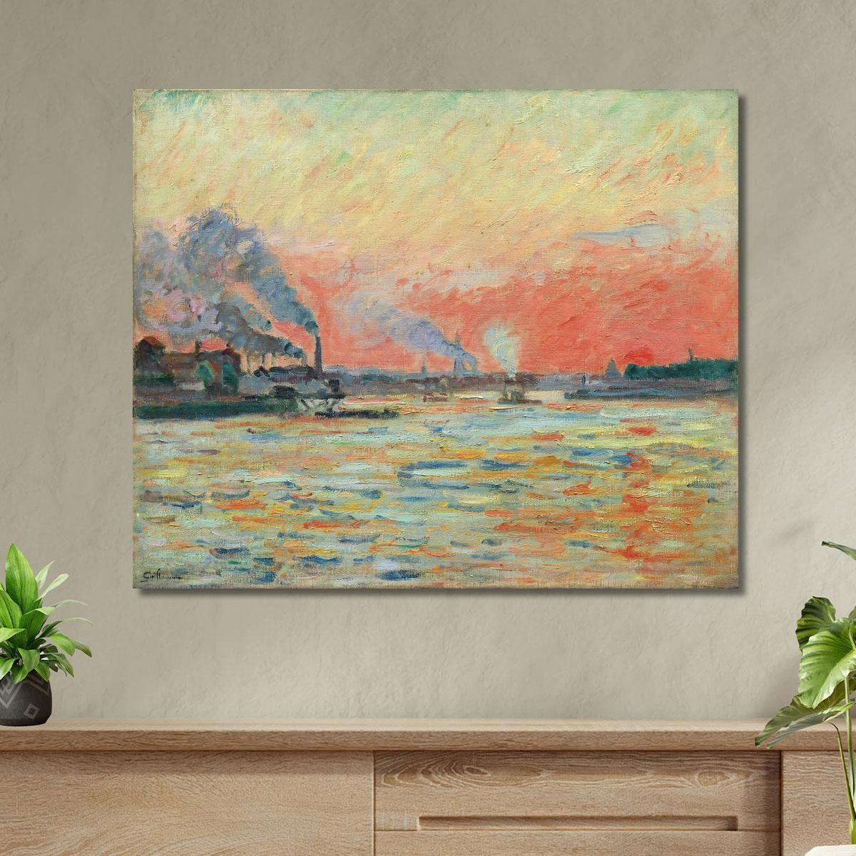 Confluence Of The Seine And The Marne At Ivry Armand Guillaumin agl12 canvas print 