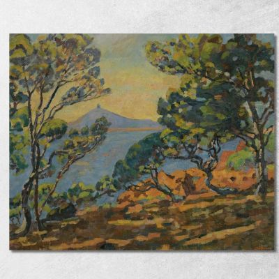 The Bay Of Agay And The Semaphore Armand Guillaumin agl22 canvas print 