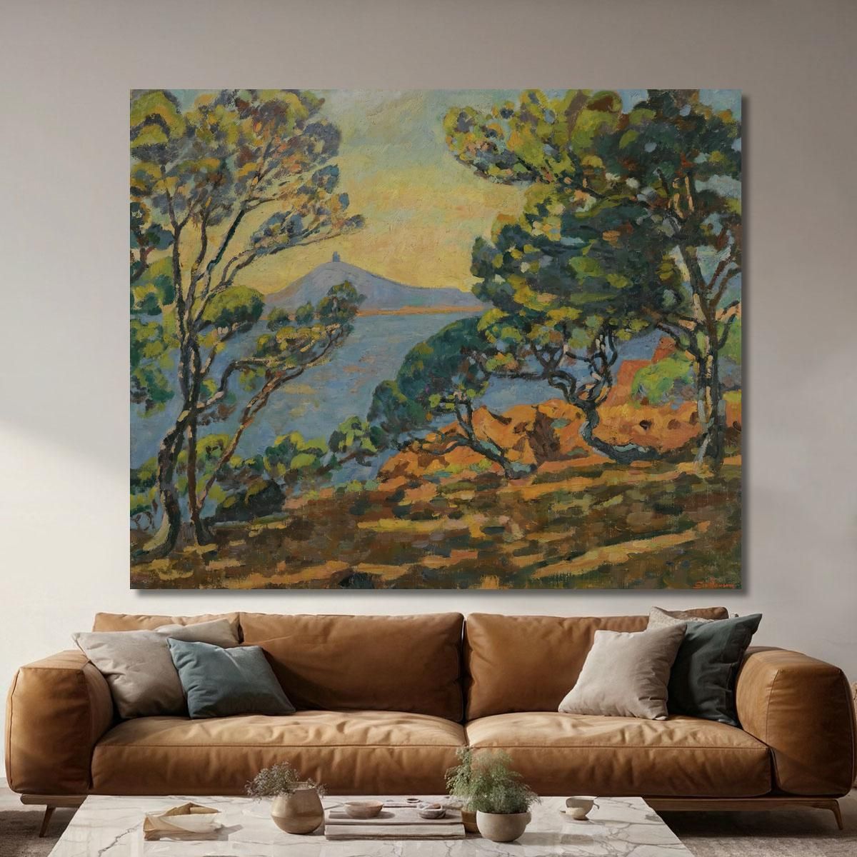 The Bay Of Agay And The Semaphore Armand Guillaumin agl22 canvas print 