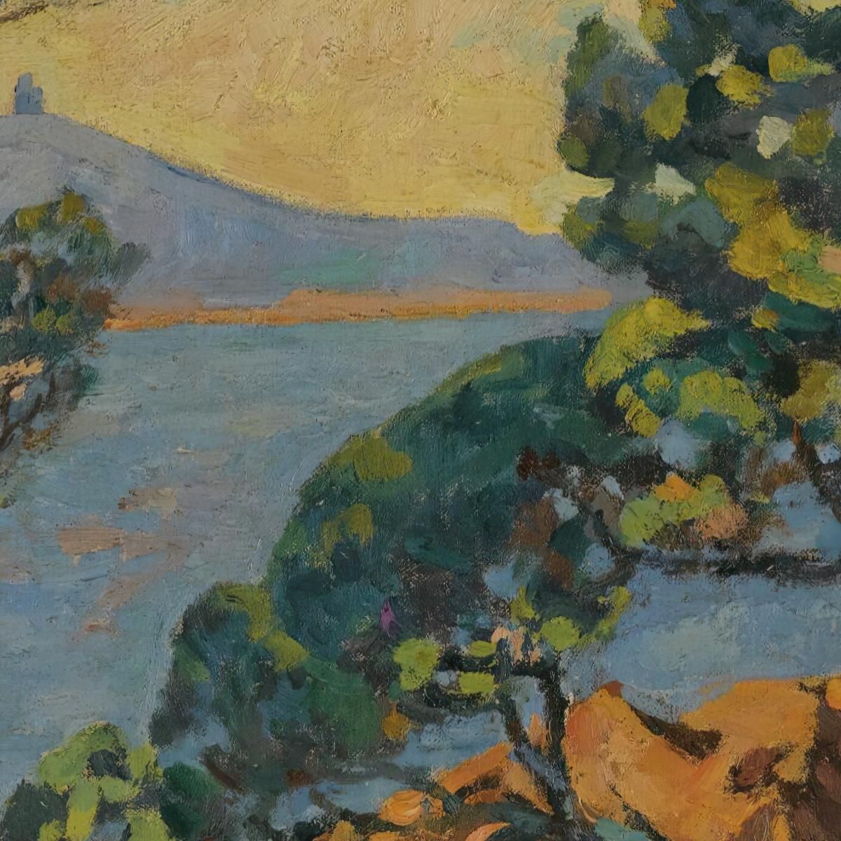 The Bay Of Agay And The Semaphore Armand Guillaumin agl22 canvas print