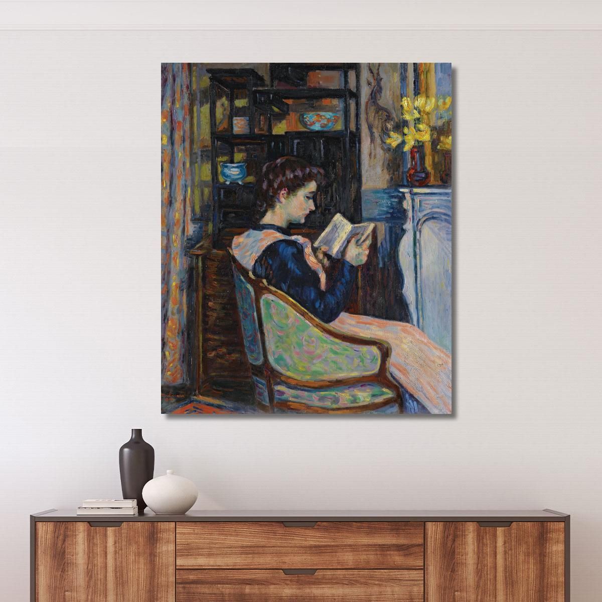 Mademoiselle Guillaumin Reading Armand Guillaumin agl47 canvas print 