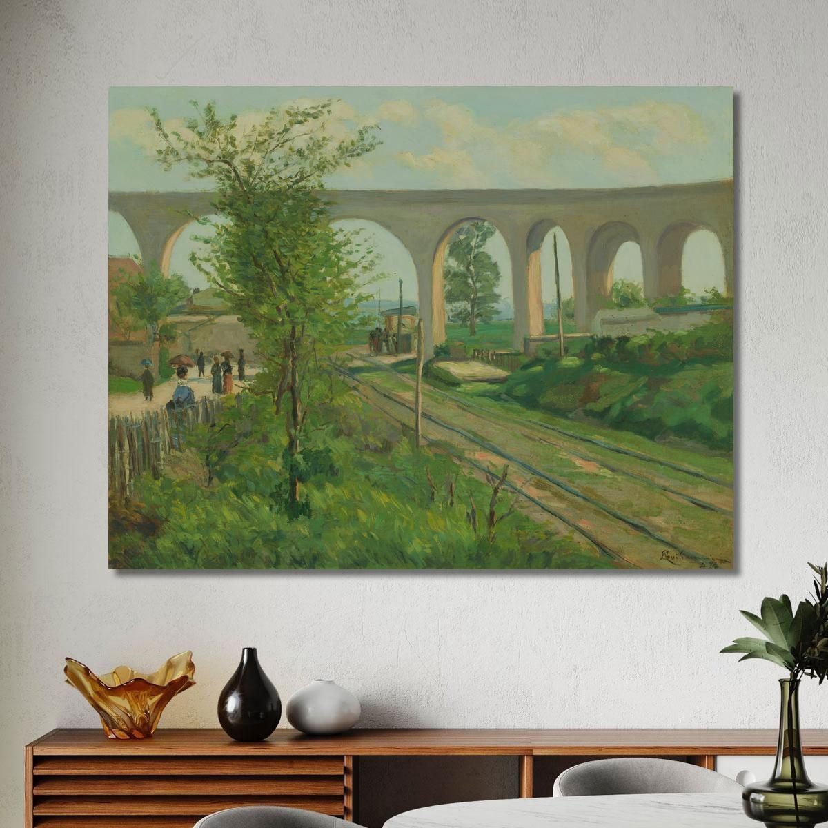 The Arcueil Aqueduct At Sceaux Railroad Crossing Armand Guillaumin agl89 canvas print 