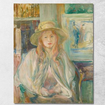 Little Girl With A Straw Hat Berthe Morisot bmr11 canvas print 