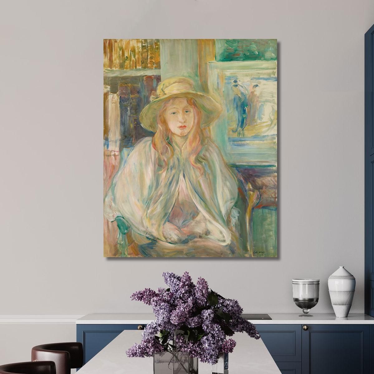 Little Girl With A Straw Hat Berthe Morisot bmr11 canvas print 