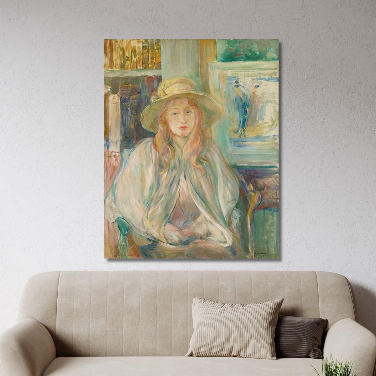 Little Girl With A Straw Hat Berthe Morisot bmr11 canvas print 