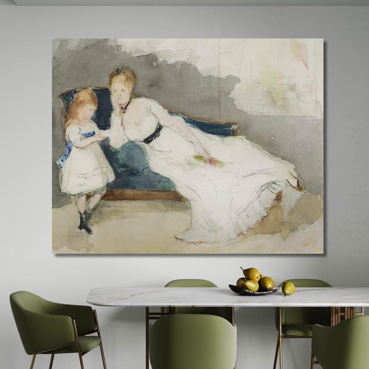 Mme Gobillard And Her Daughter Paule Berthe Morisot bmr23 canvas print 