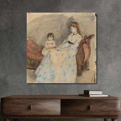 The Artist'S Sister Edma With Her Daughter Jeanne Berthe Morisot bmr38 canvas print 