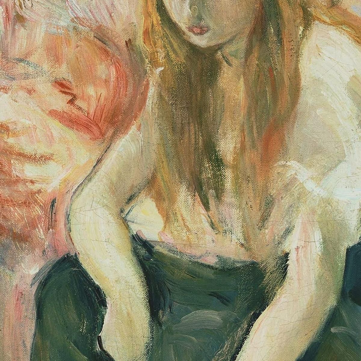 Two Girls Berthe Morisot bmr49 canvas print