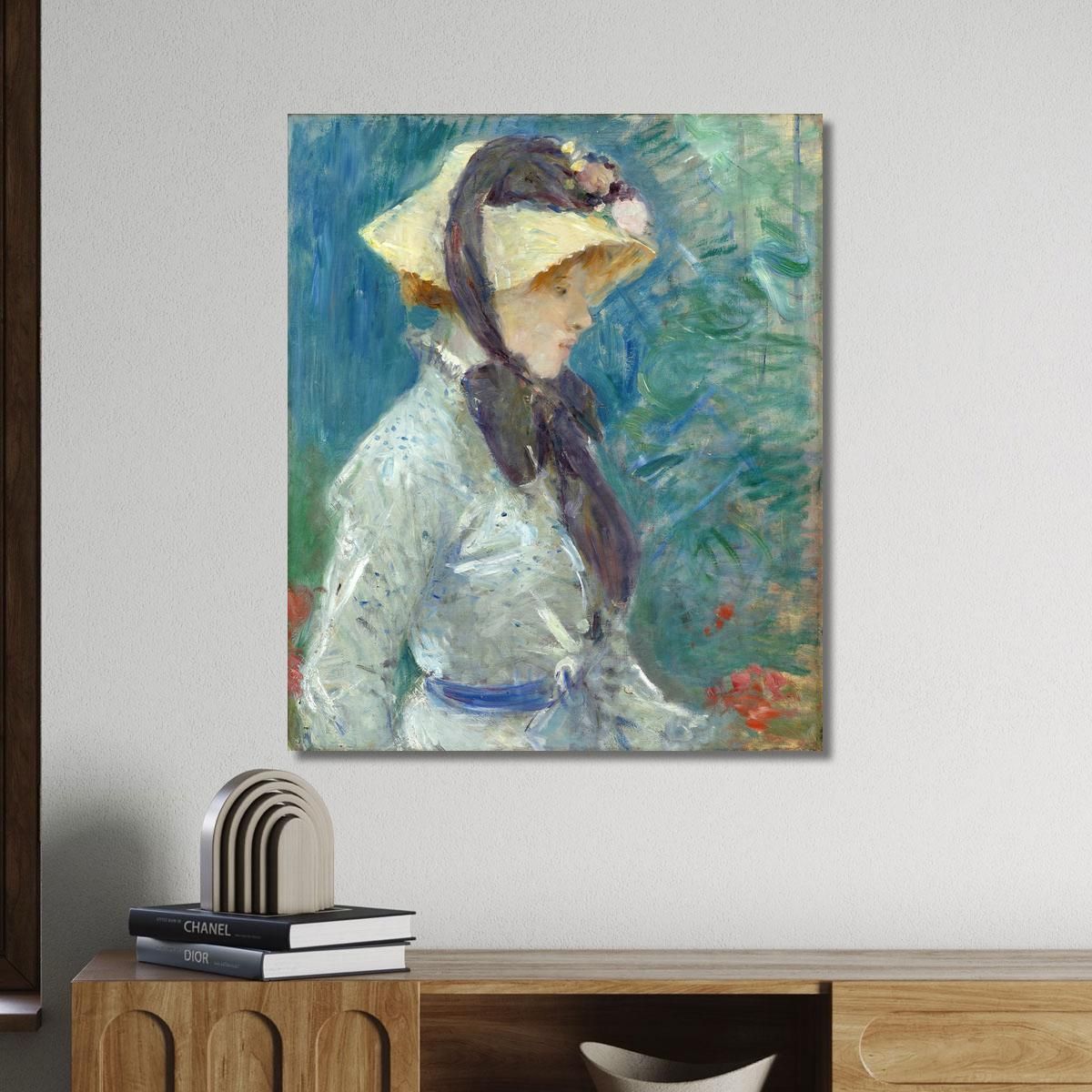 Young Woman With A Straw Hat Berthe Morisot bmr59 canvas print 