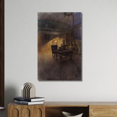 At The Piano Carl Larsson clr6 canvas print 