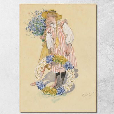 Lisbeth Och Brita Carl Larsson clr33 canvas print 