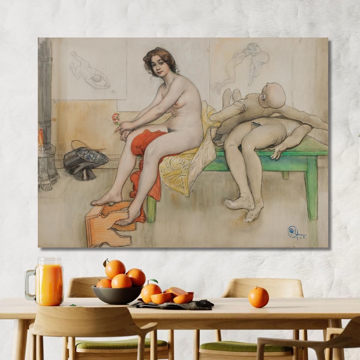 The Model And The Mannequins Carl Larsson clr54 canvas print 