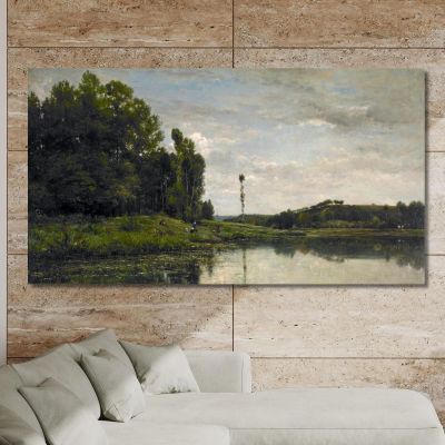 Banks Of The Oise At Auvers Charles François Daubigny cfd5 canvas print 