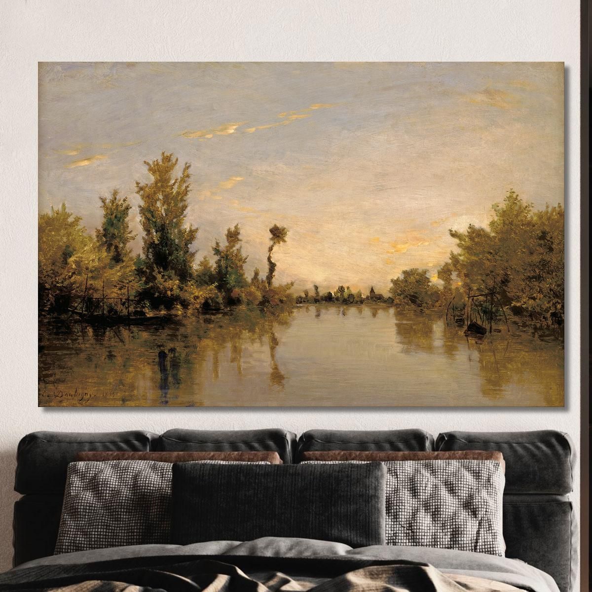 Banks Of The Seine Charles François Daubigny cfd6 canvas print 
