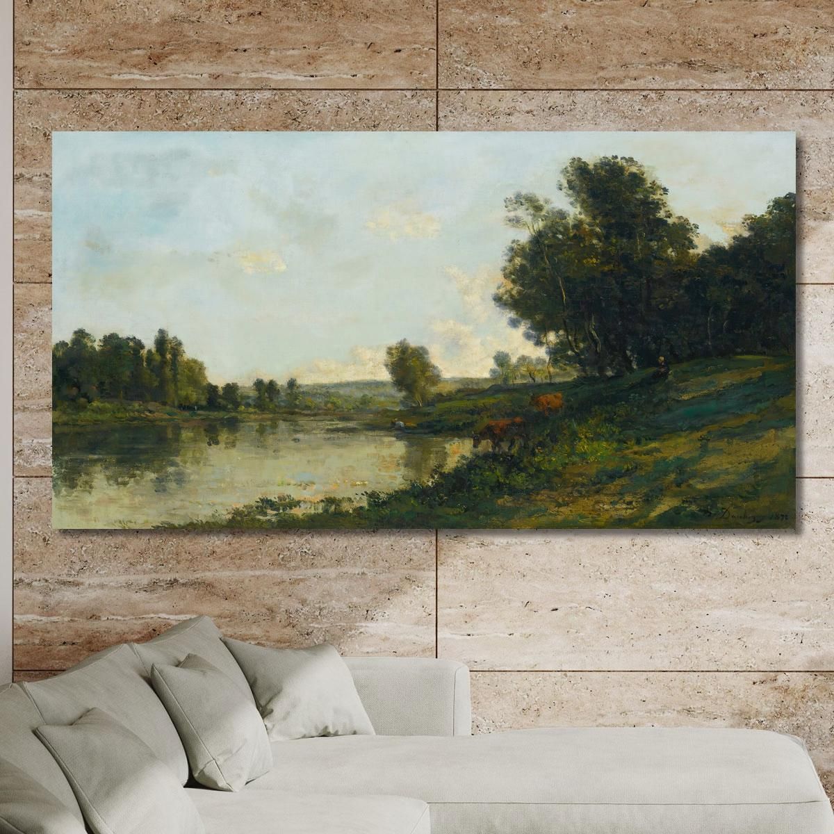 Banks Of The Oise Charles François Daubigny cfd10 canvas print 