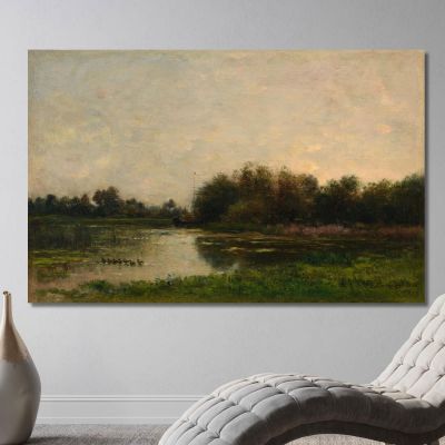 Banks Of The Oise Charles François Daubigny cfd14 canvas print 