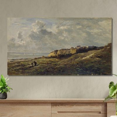 Coastal Landscape In Normandy Villerville-Sur-Mer Charles François Daubigny cfd18 canvas print 