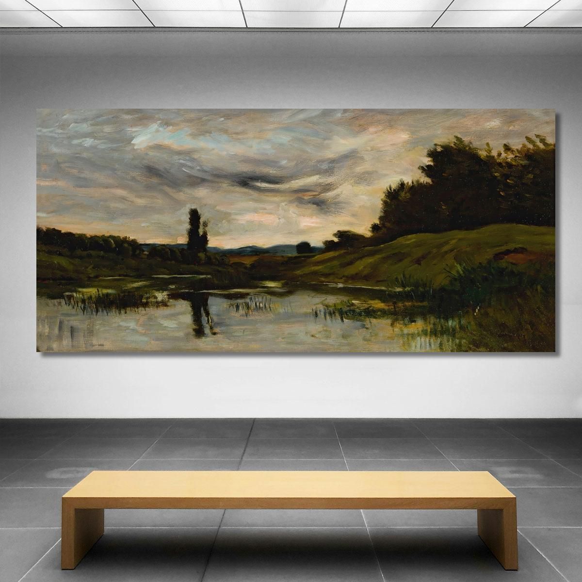 Sunset Over The River Charles François Daubigny cfd20 canvas print 