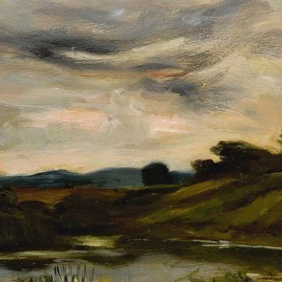 Sunset Over The River Charles François Daubigny cfd20 canvas print