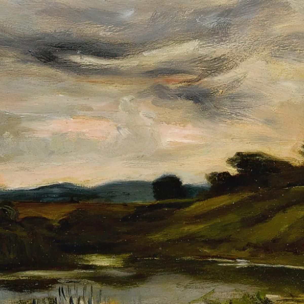 Sunset Over The River Charles François Daubigny cfd20 canvas print