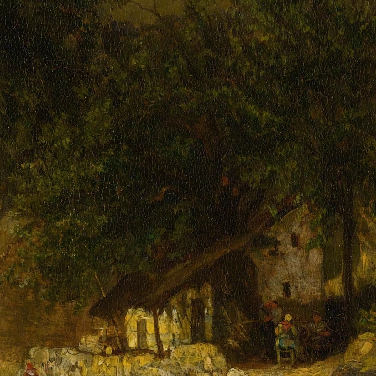Entrance To The Village Charles François Daubigny cfd23 canvas print