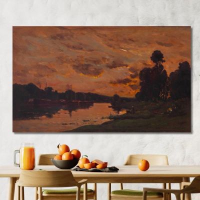 The Afternoon Charles François Daubigny cfd30 canvas print 