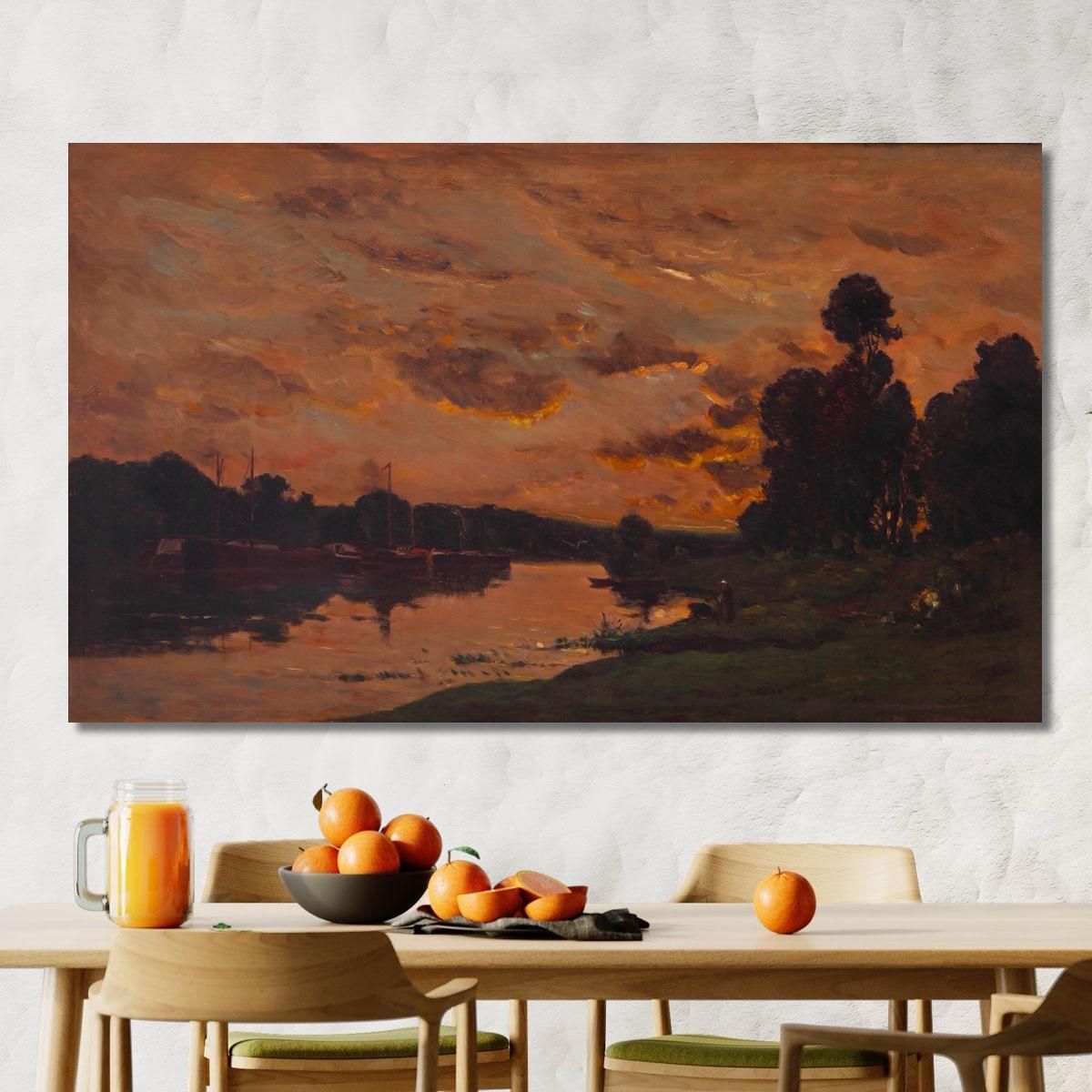 The Afternoon Charles François Daubigny cfd30 canvas print 