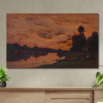 The Afternoon Charles François Daubigny cfd30 canvas print 
