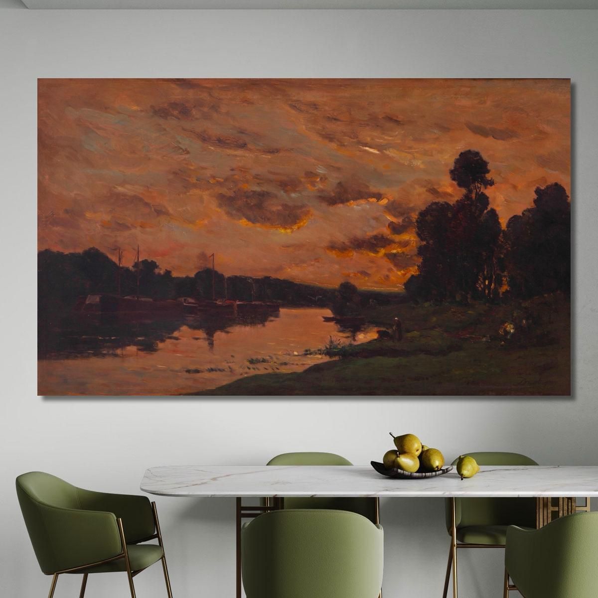 The Afternoon Charles François Daubigny cfd30 canvas print 