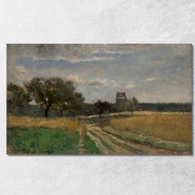 Landscape Along A Country Road Charles François Daubigny cfd33 canvas print 