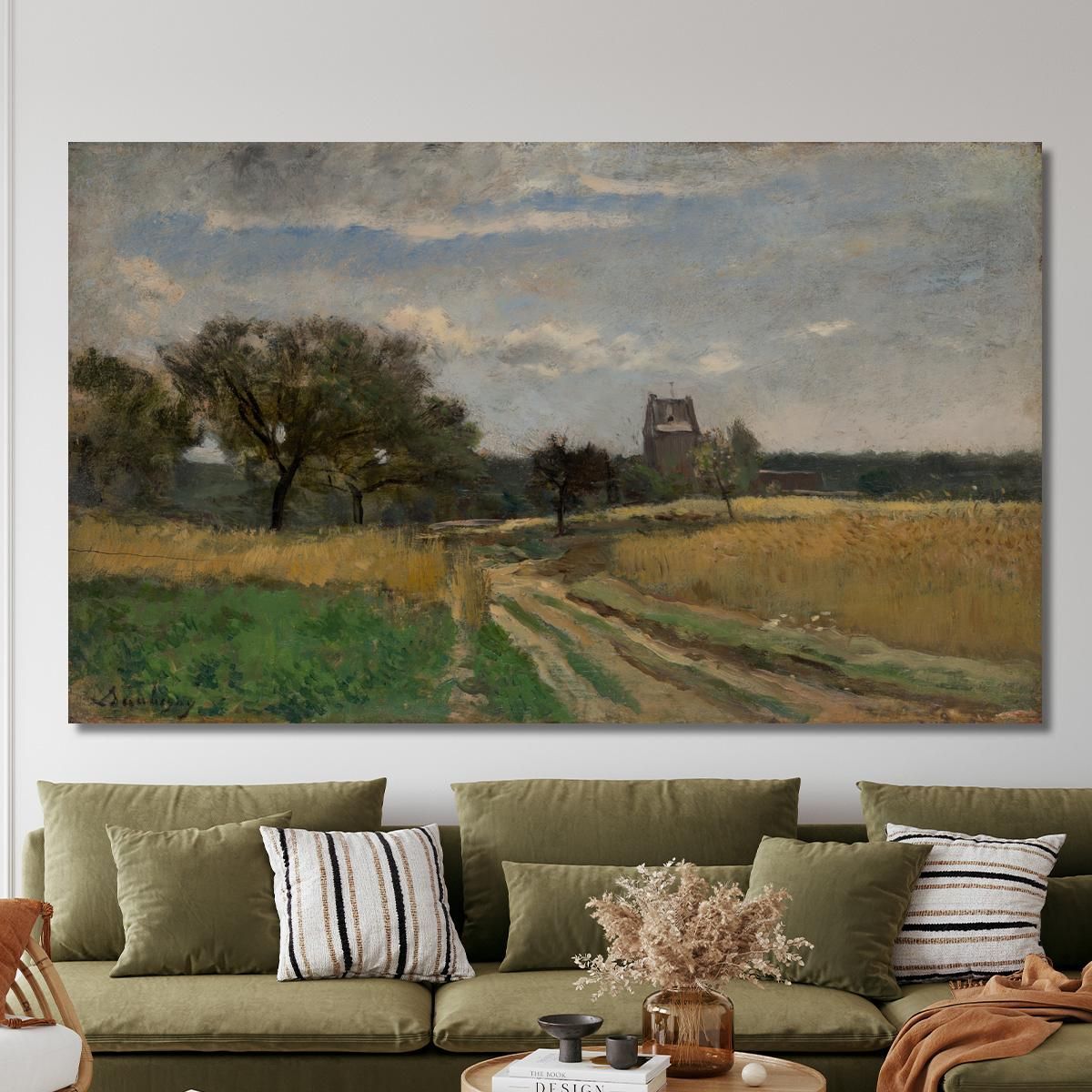 Landscape Along A Country Road Charles François Daubigny cfd33 canvas print 