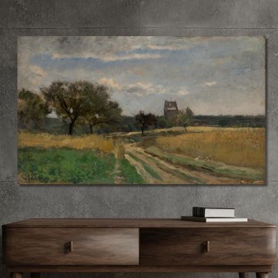 Landscape Along A Country Road Charles François Daubigny cfd33 canvas print 