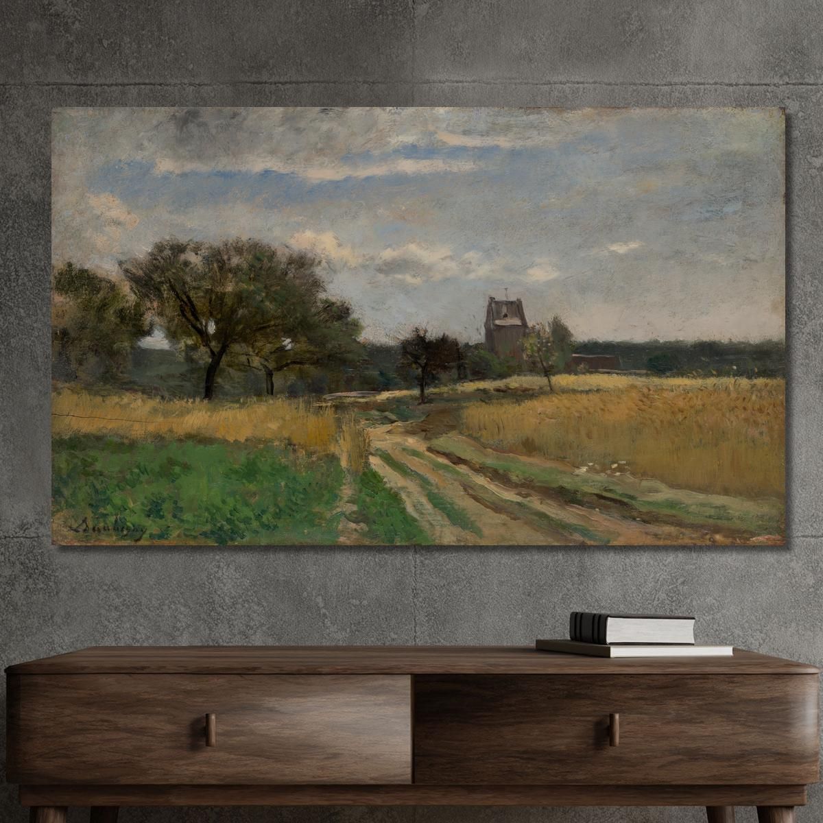 Landscape Along A Country Road Charles François Daubigny cfd33 canvas print 