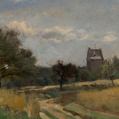 Landscape Along A Country Road Charles François Daubigny cfd33 canvas print
