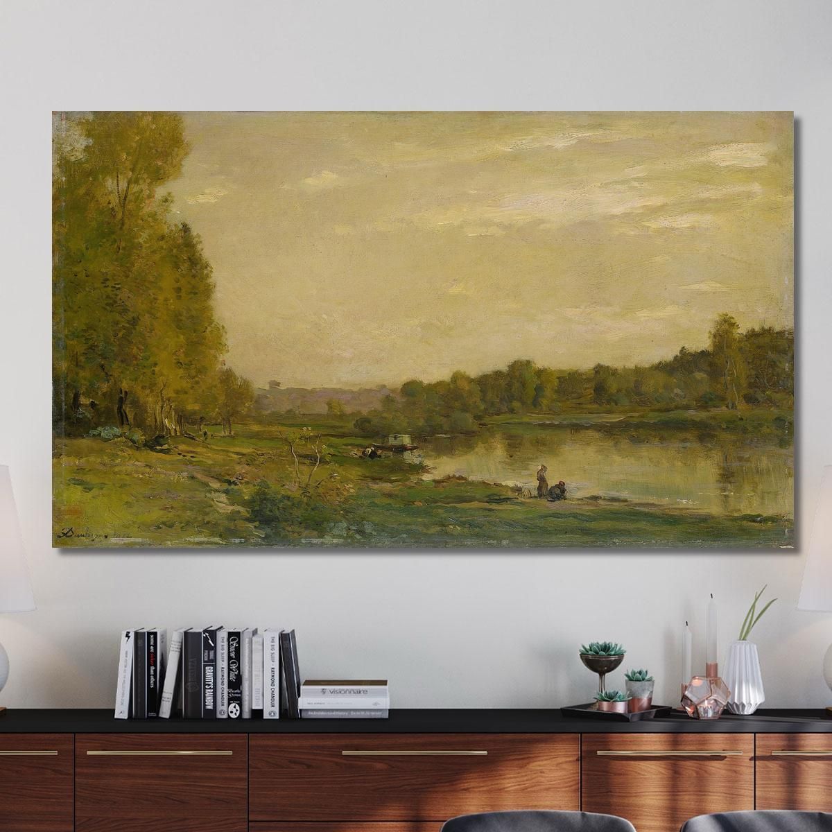 Landscape On The Oise Charles François Daubigny cfd36 canvas print 